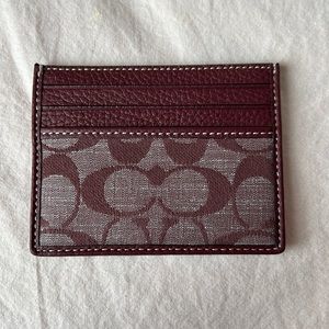 Coach burgundy wine card holder